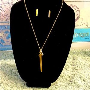 Modern Gold obelisk jewelry set